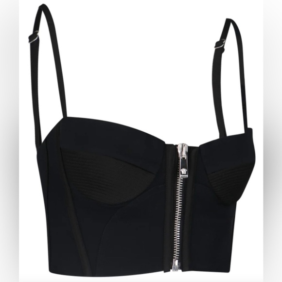 Versace Tops - NWT VERSACE Black Zippered Bustier Top Size 38